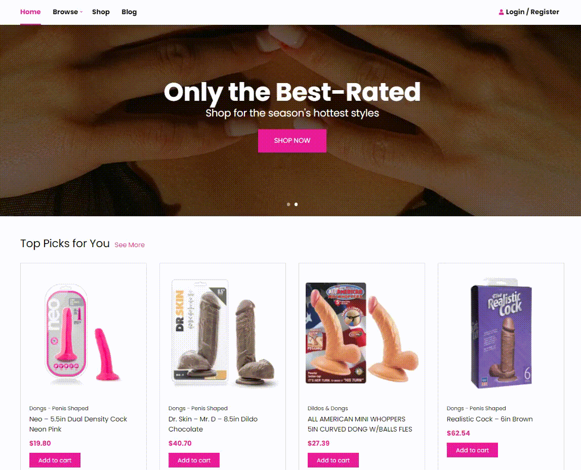 Dropship adult novelty store