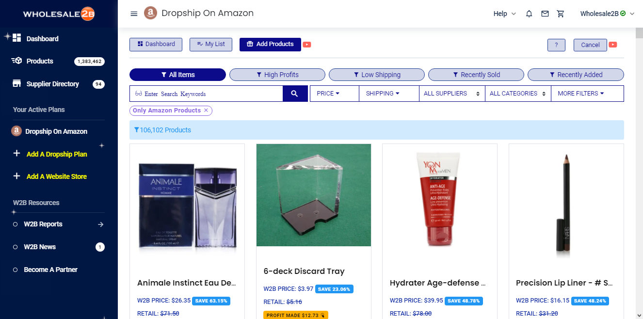 Amazon Dashboard Wholesale2B