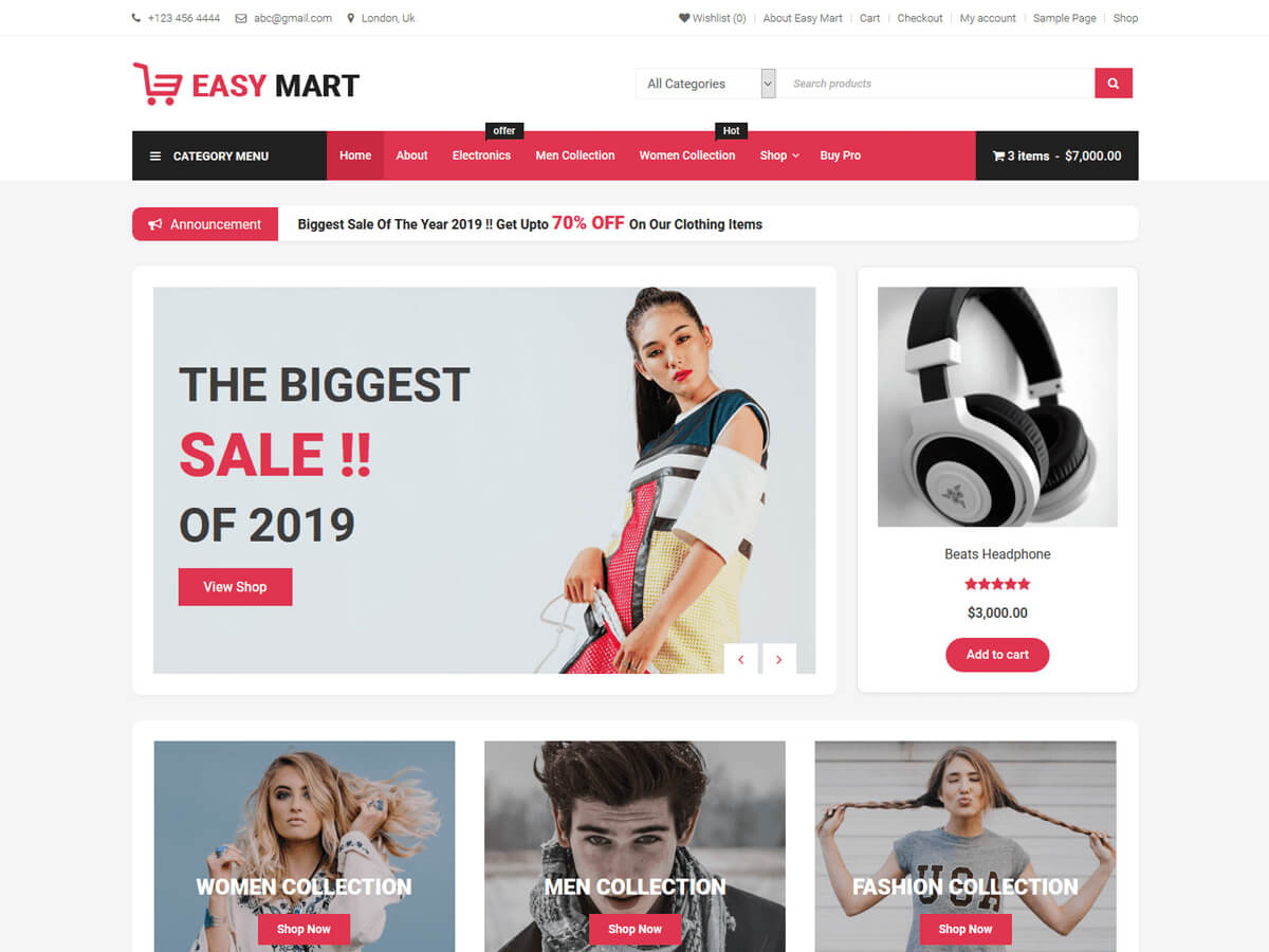 Easy Mart WooCommerce Theme Free