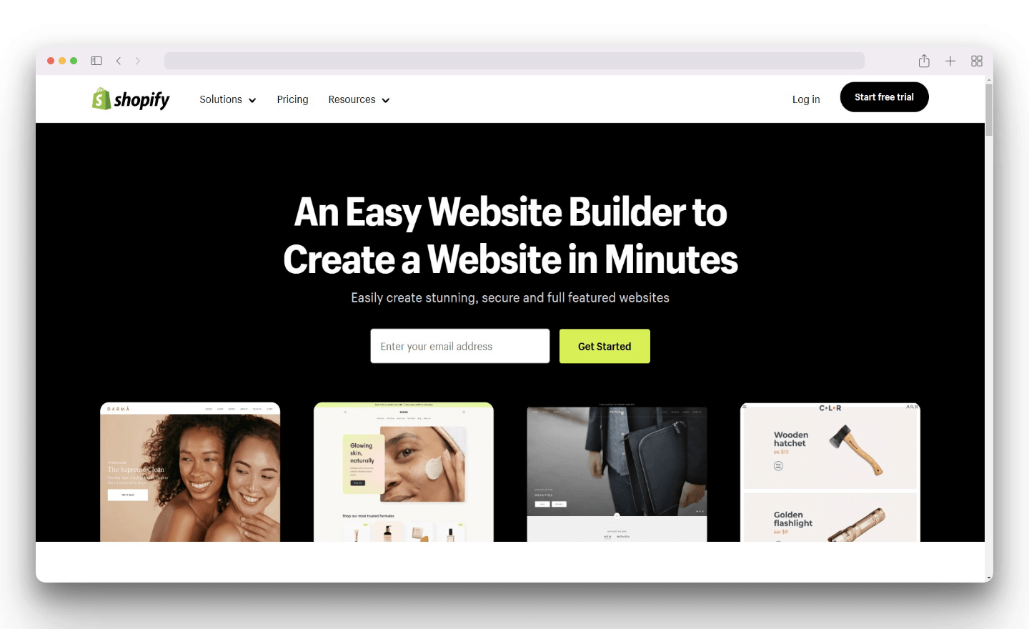 Shopify Website Builder Landing Page