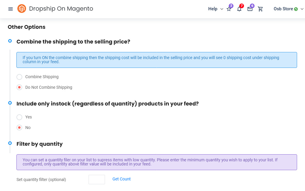 Wholesale2B Magento Dashboard